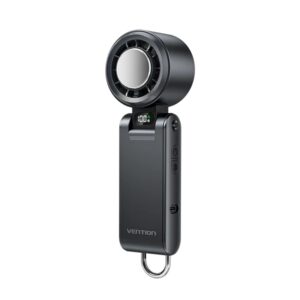 vention pbc ventilador de mano velocidad maxima 13000rpm nivel regulable de 1 a 100 funcion frio bateria de 3000mah pantalla led conexion usb c ligero y compacto color negro