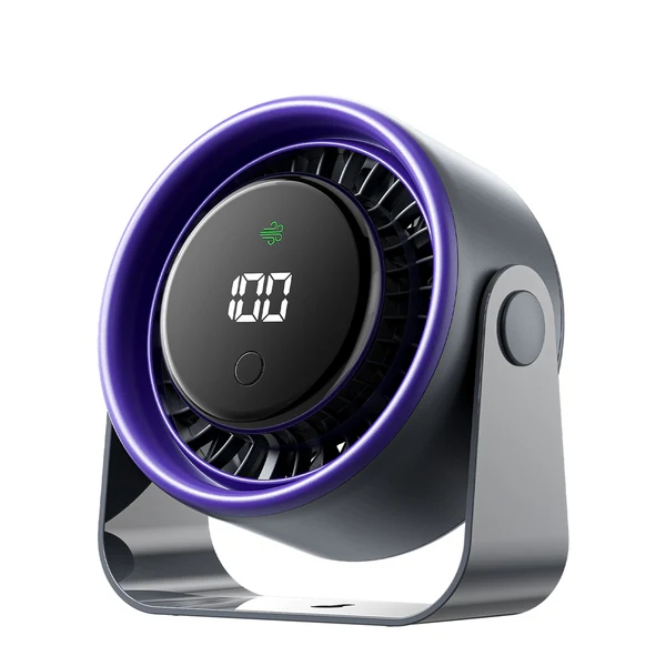 vention pbj ventilador de sobremesa velocidad maxima 2500rpm bateria de 3000mah modo noche pantalla conexion usb c color gris oscuro