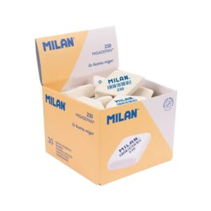 milan 230 goma de borrar romboide miga de pan suave caucho sintetico color blanco