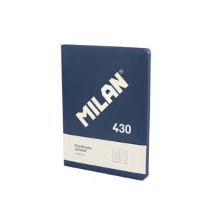 milan 430 since 1918 planificador semanal y mensual formato libreta encolada papel de 95gr/m² color azul
