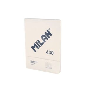 milan 430 since 1918 planificador semanal y mensual formato libreta encolada papel de 95gr/m² color beige