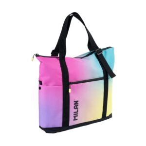 milan coleccion sunset bolso shopper 18.5l gran capacidad cierre de cremallera tamaño 52x36x3cm multicolor
