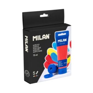 milan pack con 5 tubos de pintura acrilica 75ml pigmentos de alta calidad mezclable colores surtidos