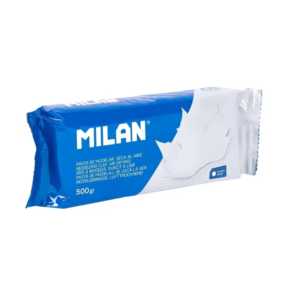 milan pasta para modelar 500gr facil de trabajar seca al aire color blanco