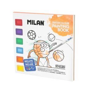 milan sport cuaderno para colorear con acuarelas y pincel tematica deportes 16 paginas con dibujos