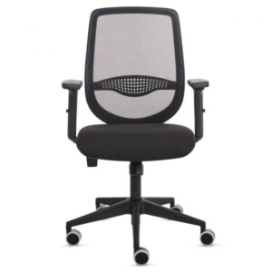 fellowes fluenza silla de oficina respaldo de malla transpirable reposabrazos acolchados 2d ajuste por elevacion de gas tejido ignifugo y ruedas de 65mm color negro