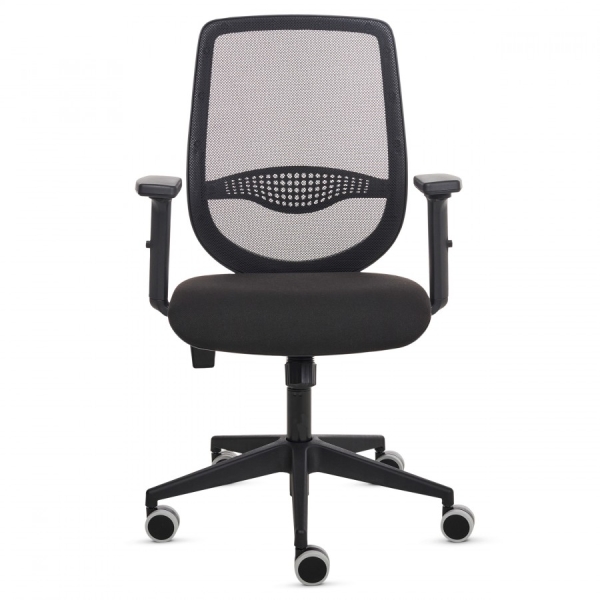 fellowes fluenza silla de oficina respaldo de malla transpirable reposabrazos acolchados 2d ajuste por elevacion de gas tejido ignifugo y ruedas de 65mm color negro