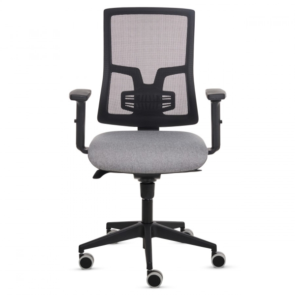 fellowes eleganza silla de oficina respaldo de malla transpirable ajustable en altura soporte lumbar ajustable reposabrazos acolchados 2d ajuste por elevacion de gas tejido ignifugo y ruedas de 65mm color gris/negro
