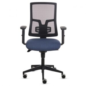 fellowes eleganza silla de oficina respaldo de malla transpirable ajustable en altura soporte lumbar ajustable reposabrazos acolchados 2d ajuste por elevacion de gas tejido ignifugo y ruedas de 65mm color azul/negro