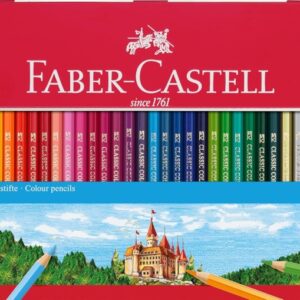 faber castell classic colour caja metalica con 36 lapices de colores hexagonales resistencia a la rotura colores surtidos