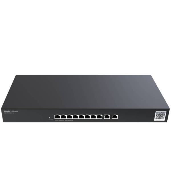 ruijie rg eg310gh e router montaje en rack 1u 10 puertos velocidad hasta 1.5gbps capacidad hasta 300 usuarios gestion en la nube color negro