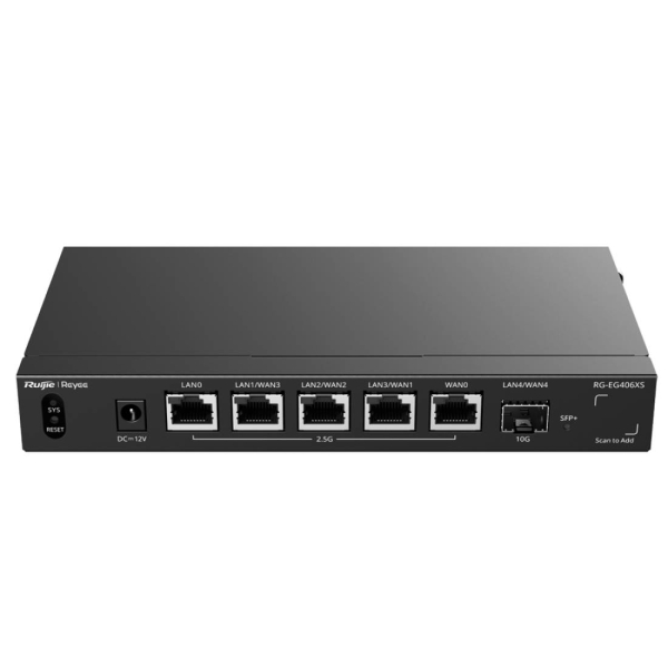 ruijie rg eg406xs router gestionado 6 puertos 5x ethernet 2.5gbps sfp+ gestion en la nube color negro