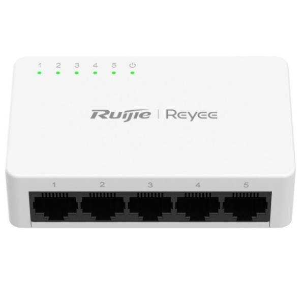 ruijie rg es05g l switch no gestionado 5 puertos velocidad hasta 1gbps carcasa de plastico color blanco