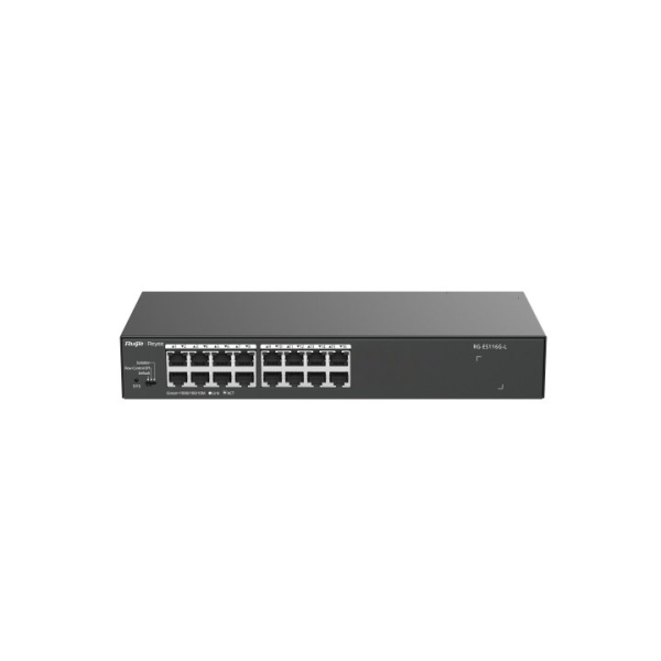 ruijie rg es116g l switch no gestionado 16 puertos ethernet hasta 1gbps carcasa de acero color negro