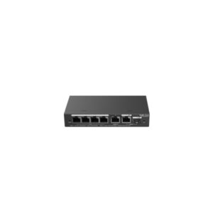 ruijie rg es206gs p switch de sobremesa 6 puertos velocidad hasta 1gbps rj45/sfp combo hasta 1gbps poe/poe+ hasta 54w carcasa de acero gestion inteligente color negro