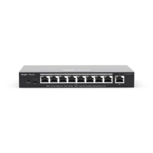 ruijie rg es209gc p switch de sobremesa 9 puertos velocidad hasta 1gbps poe/poe+ hasta 120w carcasa de acero gestion inteligente color negro