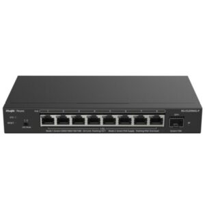 ruijie rg es209mg p switch 8 puertos ethernet hasta 2.5gbps 1x sfp+ hasta 10gbps poe/poe+ hasta 120w gestionado en la nube color negro