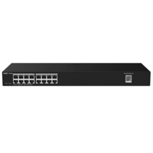 ruijie rg es216gc v2 switch montaje en rack 1u 16 puertos velocidad hasta 1gbps color negro