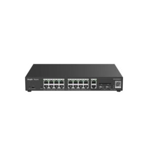 ruijie rg es220gs p switch de sobremesa 18 puertos ethernet hasta 1gbps 2x sfp 1gbps poe/poe+ hasta 250w carcasa de acero gestion inteligente color negro