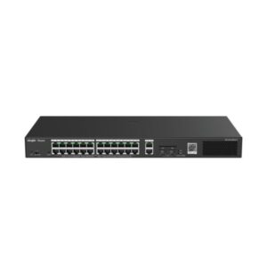 ruijie rg es228gs p switch de sobremesa 26 puertos ethernet hasta 1gbps 2x sfp 1gbps poe/poe+ hasta 370w carcasa de acero gestion inteligente color negro