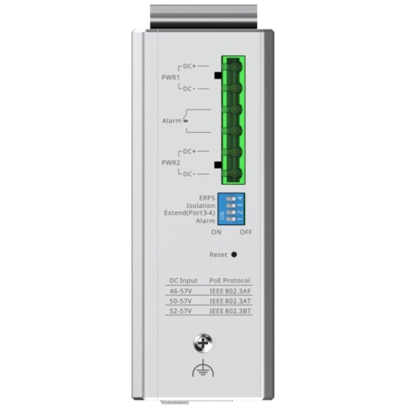 ruijie rg nis2100 4gt2sfp hp switch industrial 4 puertos ethernet hasta 1gbps 2x sfp 1gbps poe+/poe++ gestionado en la nube color negro y gris