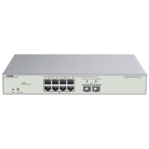ruijie rg nbs3300 8mg2xs p switch gestionado en capa 2 8 puertos ethernet hasta 2.5gbps 2x sfp+ hasta 10gbps poe/poe+ hasta 240w fuente de alimentacion fija color acero