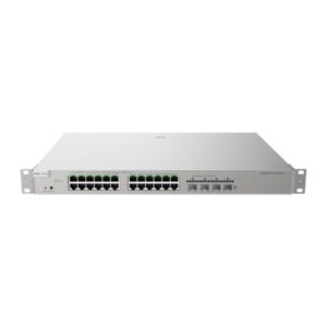 ruijie rg nbs5100 24gt4sfp p switch con auto negociacion 24 puertos ethernet hasta 1gbps 4x sfp hasta 1gbps poe/poe+ hasta 370w fuente de alimentacion fija color acero