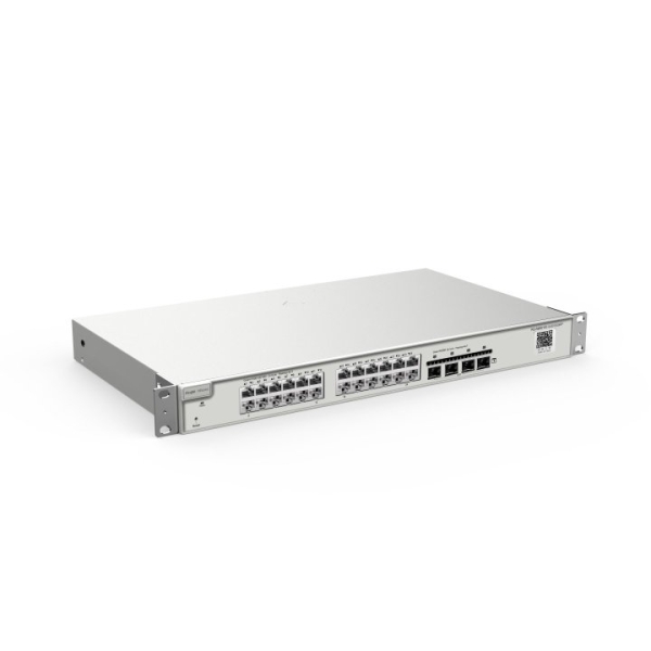 ruijie rg nbs5200 24gt4xs switch gestionado en capa 2+ montaje en rack 1u 24 puertos ethernet hasta 1gbps 4x sfp+ hasta 10gbps enrutamiento estatico carcasa de acero color acero