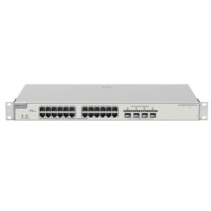 ruijie rg nbs5200 24gt4xs p v2 switch con auto negociacion 24 puertos ethernet hasta 1gbps 4x sfp+ hasta 10gbps poe/poe+ hasta 370w fuente de alimentacion fija color acero