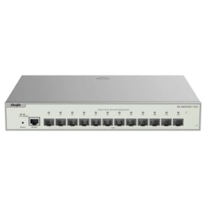 ruijie rg nbs5500 12xs switch gestionado en capa 3 puerto mgmt 100mbps 12x sfp+ hasta 10gbps fuente de alimentacion fija color acero