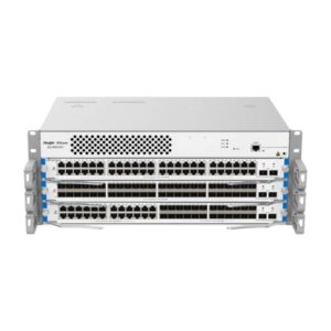 ruijie rg nbs7003 switch con 3 modulos montaje en rack 4u 2 ranuras de alimentacion modulo ventilador ampliable color acero