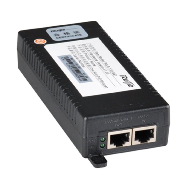 ruijie rg e 130(ge) inyector poe/poe+ 1 puerto velocidad hasta 1gbps color negro
