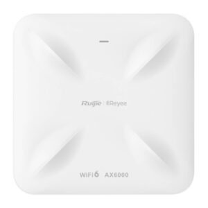 ruijie rg rap2260(h) punto de acceso de doble banda montaje en techo poe 6gbps wifi 6 ax6000 2x rj45 lan 2.5gbps antenas integradas gestion con app color blanco