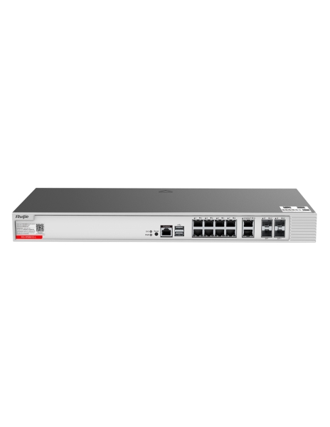 ruijie rg ws6012 l controlador de acceso para red inalambrica wifi 2 puertos sfp+ de 10gbps 2 puertos combo sfp/rj45 8 puertos hasta 1gbps color negro y gris