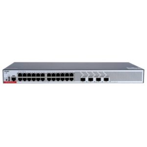 ruijie rg cs83 24gt4xs p switch 24 puertos ethernet hasta 1gbps 4x sfp+ hasta 10gbps poe/poe+ hasta 370w fuente de alimentacion fija color negro y gris