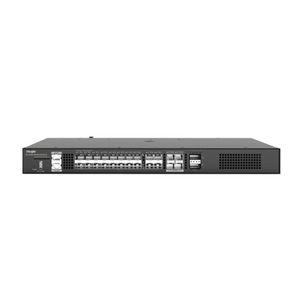 ruijie rg cs86 20xs4vs2qxs d switch modular 20x sfp+ hasta 10gbps 4x sfp28 hasta 25gbps 2x qsfp+ hasta 40gbps 2 ventiladores modulares incluidos color negro