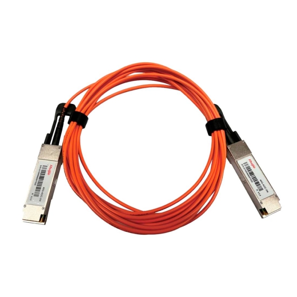ruijie 40g aoc 5m cable de fibra optica 5 metros 2 modulos transceptores qsfp+ velocidad hasta 40gbps color naranja