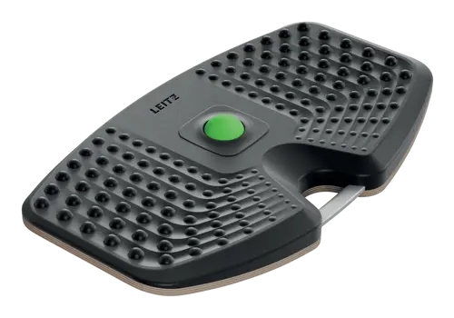 leitz balance board ergo active tabla de bamboleo movimiento de balanceo de bajo impacto bola de masaje extraible superficie de espuma suave y resistente color gris