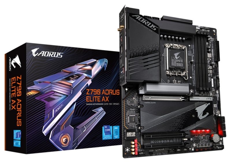 gigabyte z790 aorus elite ax placa base intel 1700 4x ddr5 m2, sata hdmi, dp wifi6e atx
