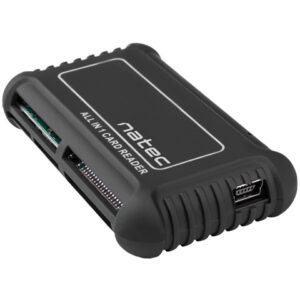 natec beetle lector de tarjetas all in one sd/mmc (7 en 1), ms (3 en 1), microsd/t flash, m2, xd y cf recubrimiento de goma color negro