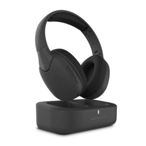 energy sistem soundreel tv auriculares para tv conexion rf, bluetooth, optico y jack hasta 18h de bateria compatible con todos los tv color negro