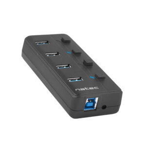 natec mantis 2 hub usb 4 puertos usb 3.0 on/off individual color negro