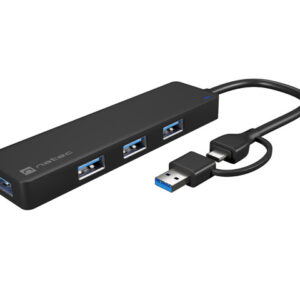 natec mayfly hub usb c 4 puertos usb 3.0 adaptador usb c a usb a color negro