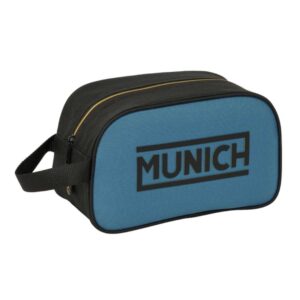 safta munich neceser adaptable a carro asa de mano lateral 26x15x12cm color negro y azul