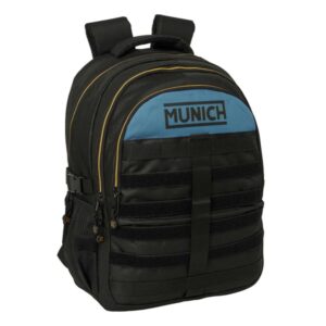 safta munich mochila para portatil hasta 15.6" bolsillo trasero antirrobo cremallera bidireccional transpirable ergonomica acolchada 34x46x15cm color negro y azul