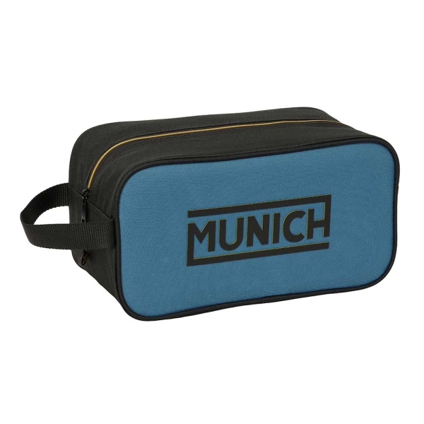 safta munich zapatillero mediano capacidad 6l asa de mano lateral 29x15x14cm color negro y azul