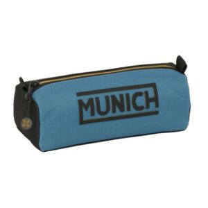 safta munich portatodo 1 compartimento con cremallera 21x8x7cm color negro y azul