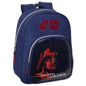 safta star wars mochila infantil portabotellas bolsillo frontal asa de mano adaptable a carro hombreras acolchadas 27x33x10cm color azul marino