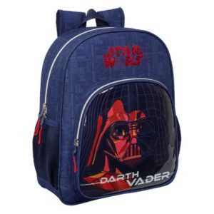 safta star wars mochila 15l adaptable a carro bolsillo frontal portabotellas cremallera con doble tirador asa de mano hombreras y espalda acolchada 32x38x12cm color azul marino