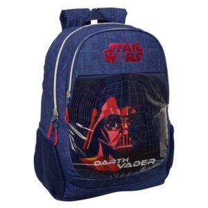 safta star wars mochila 23l adaptable a carro espalda acolchada portabotellas cremallera con doble tirador asa de mano hombreras ergonomicas 32x44x16cm color azul marino